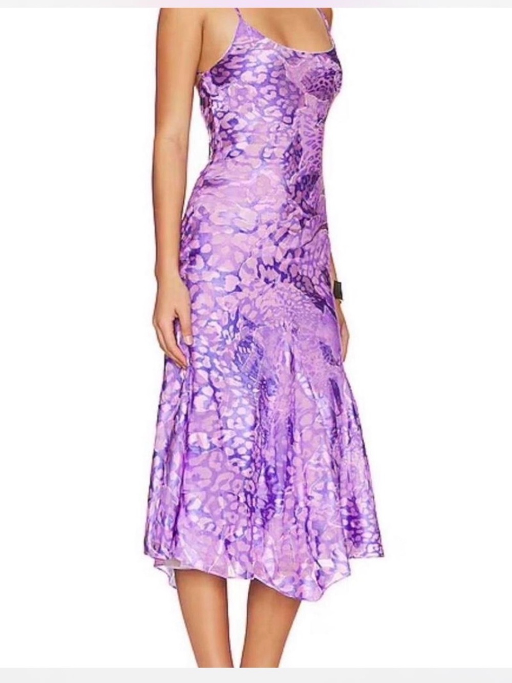 NBD Lavender Purple Printed Slip Midi Dress